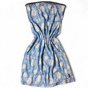 Tommy Hilfiger Blue Floral Strapless Dress